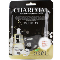 Тканевая маска с экстрактом древесного угля Ekel Ultra Hydrating Essence Mask Charcoal 25 мл