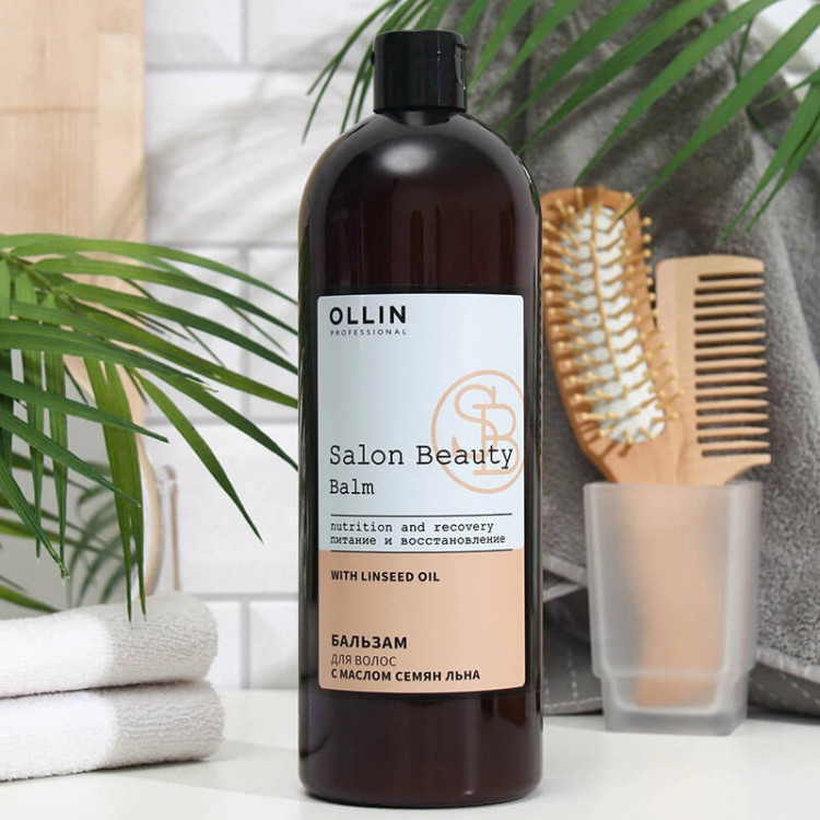 Бальзам для волос с маслом семян льна "SALON BEAUTY", OLLIN 1000 мл 