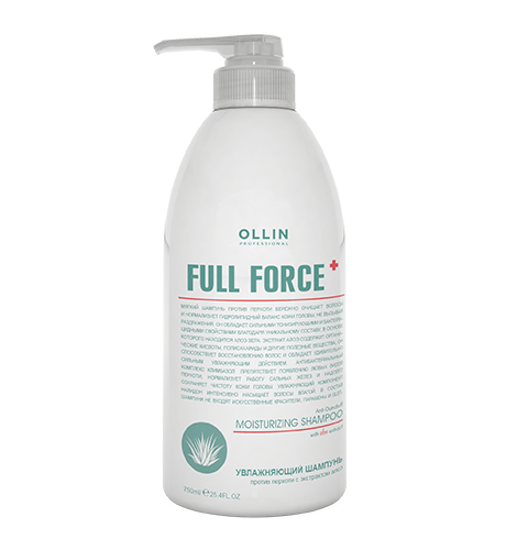 Шампунь против перхоти увлажняющий с экстрактом Алоэ Ollin Full Force 750 мл 