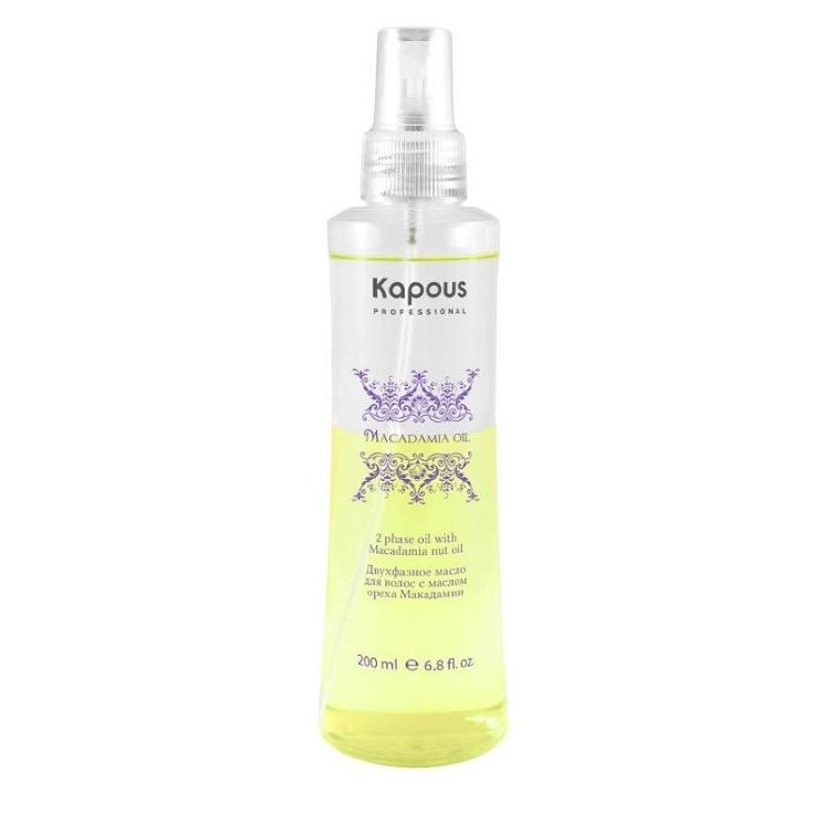Двухфазное масло для волос с маслом ореха макадамии Kapous Professional 200 мл 
