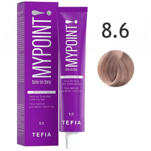 8/6 Светлый блондин махагоновый, Гель-краска для волос тон в тон, MYPOINT - Tefia 60 мл