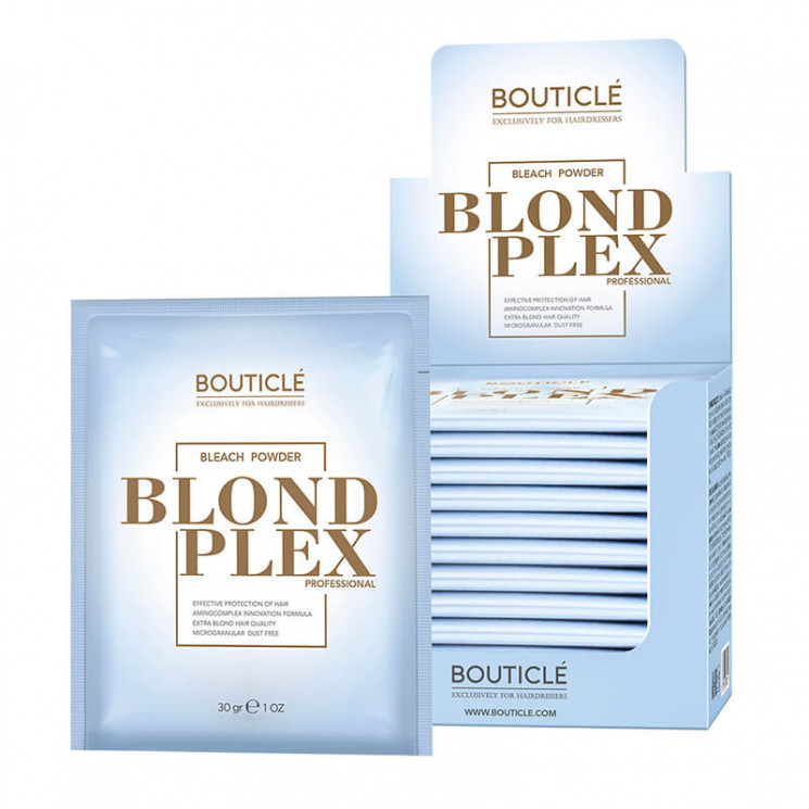 Обесцвечивающий порошок "Blond Plex" с аминокомплексом - BOUTICLE Blond Plex Powder Bleach" 12*30 гр 