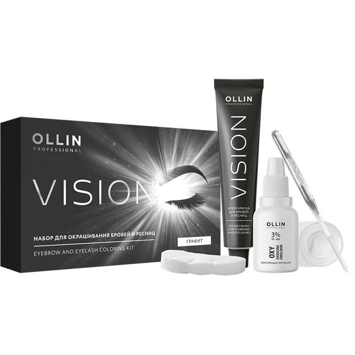 Набор для окрашивания бровей и ресниц (Графит) VISION - OLLIN PROFESSIONAL 