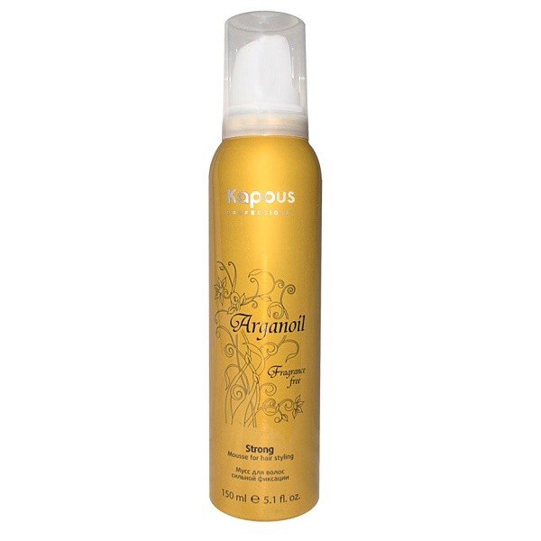 Мусс для укладки волос сильной фиксации с маслом арганы Kapous "Arganoil" 150 мл 