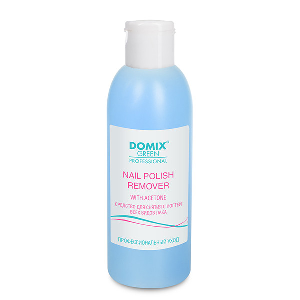 Domix Средство для снятия всех видов лака с ацетоном, NAIL POLISH REMOVER WITH ACETONE 200 мл 